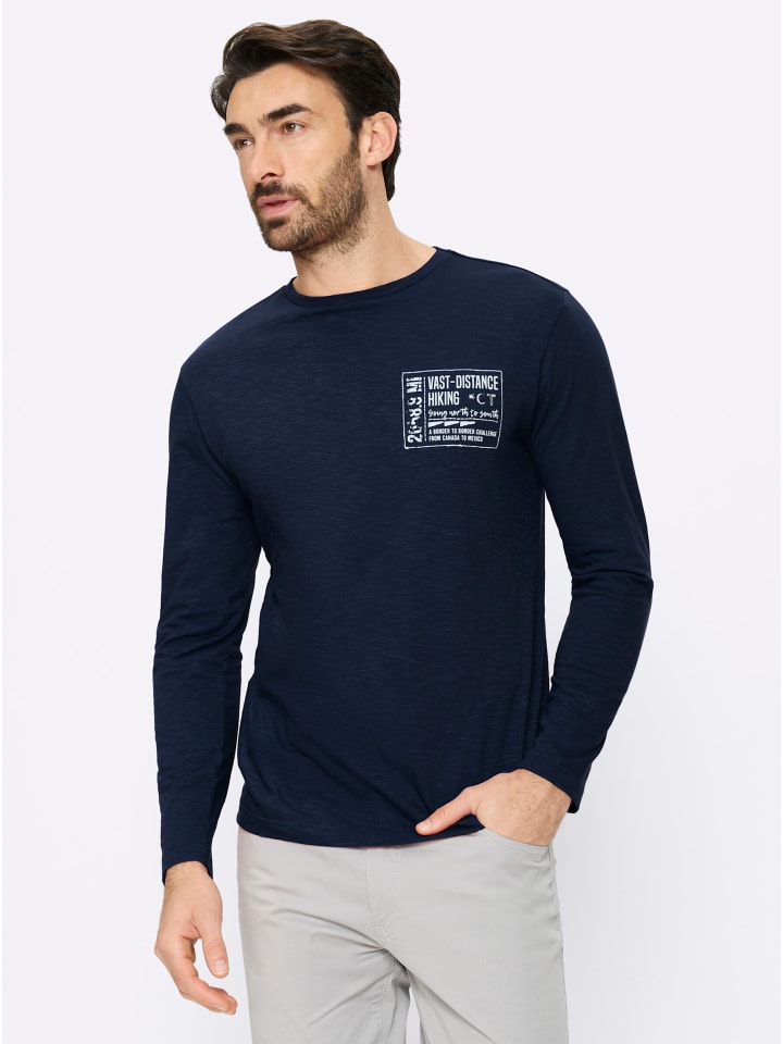 Langarm-Shirt in marine-bedruckt
