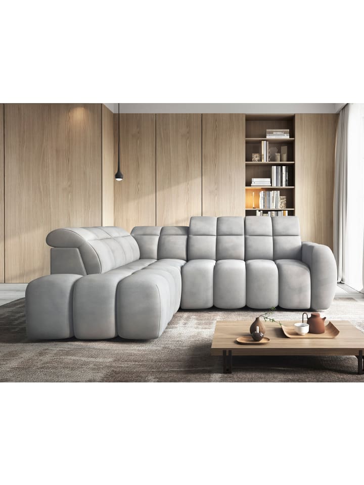 Eagle Recamiere Links in Grau -  (L) 208 x (B) 258 x (H) 107 cm