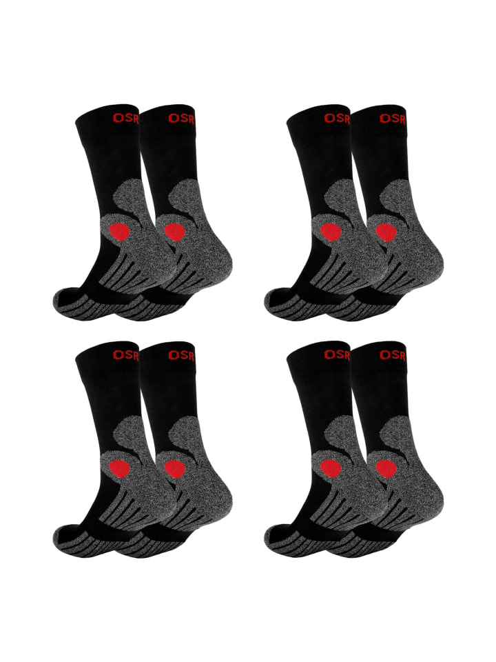 4 Paar Trekking Socken in Schwarz