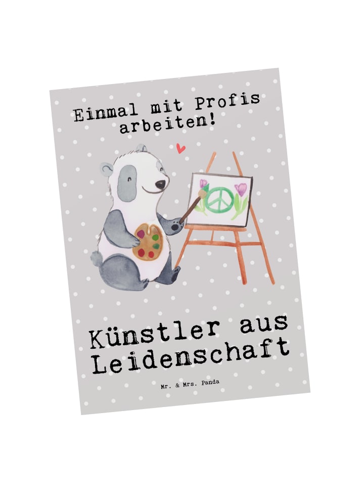 Grußkarte Künstler Leidenschaft mit Spruch in Grau Pastell