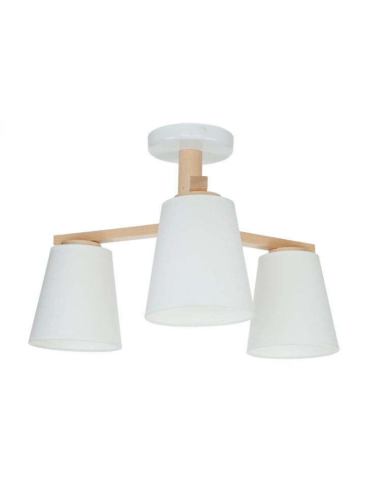 Deckenlampe (B)45 x (L)45 x (H)32 cm in Holz Weiß