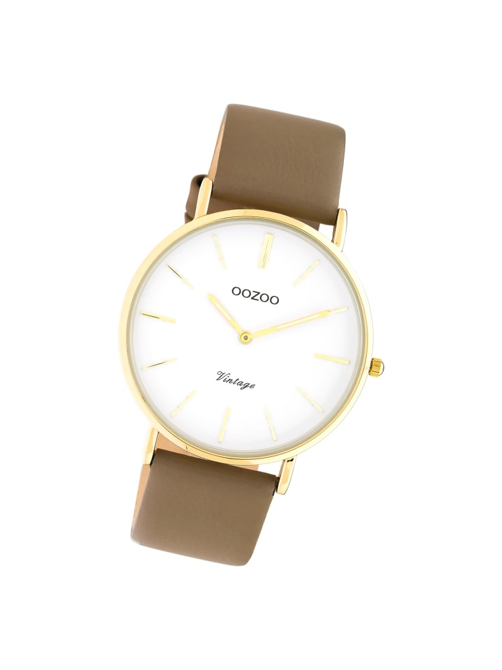 Analog-Armbanduhr Oozoo Vintage Series braun groß (ca. 40mm)