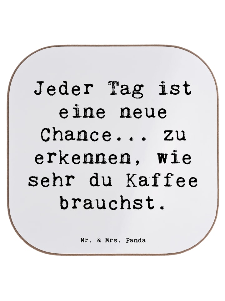 Glasuntersetzer Spruch Motivation und Kaffee mi... in Weiß