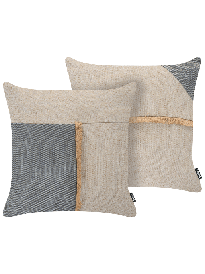 2er-Set Gartenkissen CARYOTA in Beige/Grau