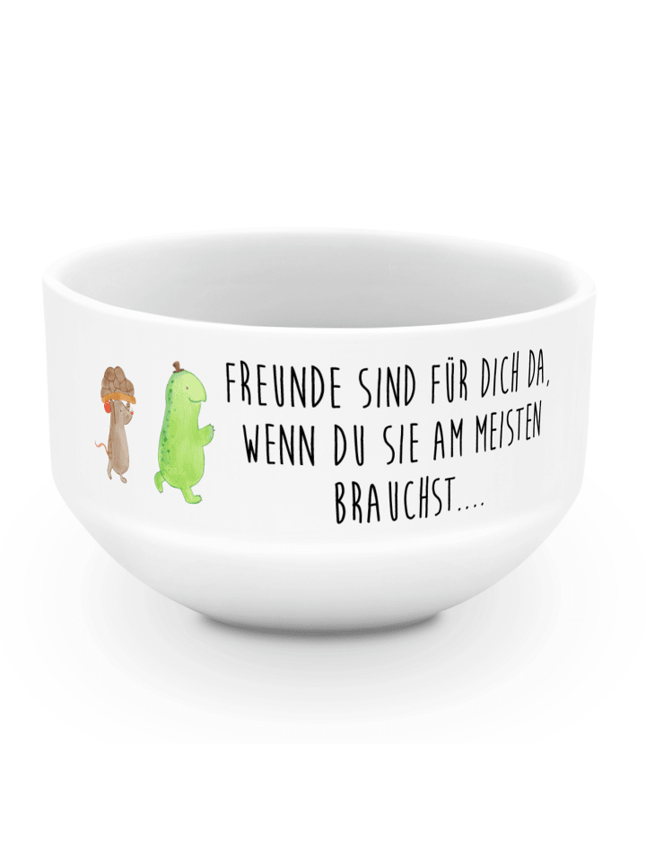 Schüssel Schildkröte Maus mit Spruch in Weiß