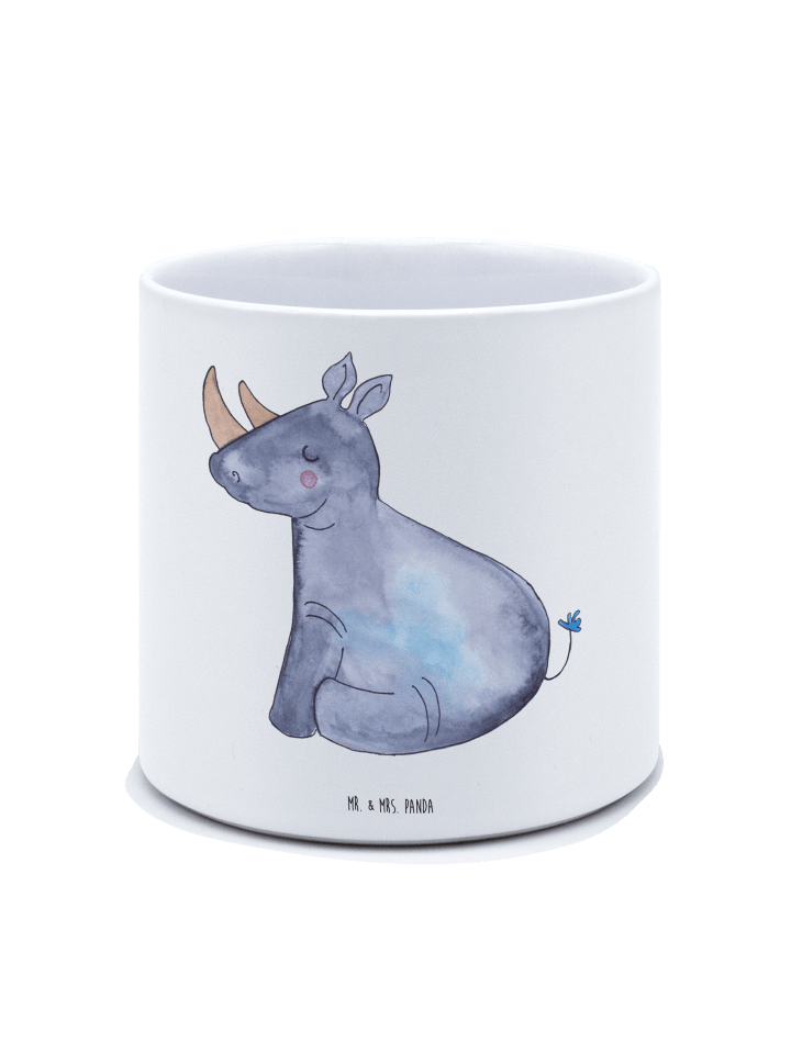 Blumenkübel Einhorn Nashorn ohne Spruch in Weiß