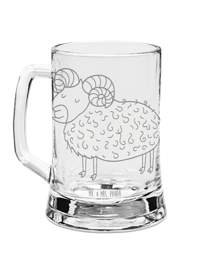 Bierkrug Sternzeichen Widder ohne Spruch in Transparent