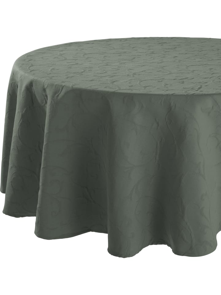 Jacquard Tischdecke Düsseldorf in oliv