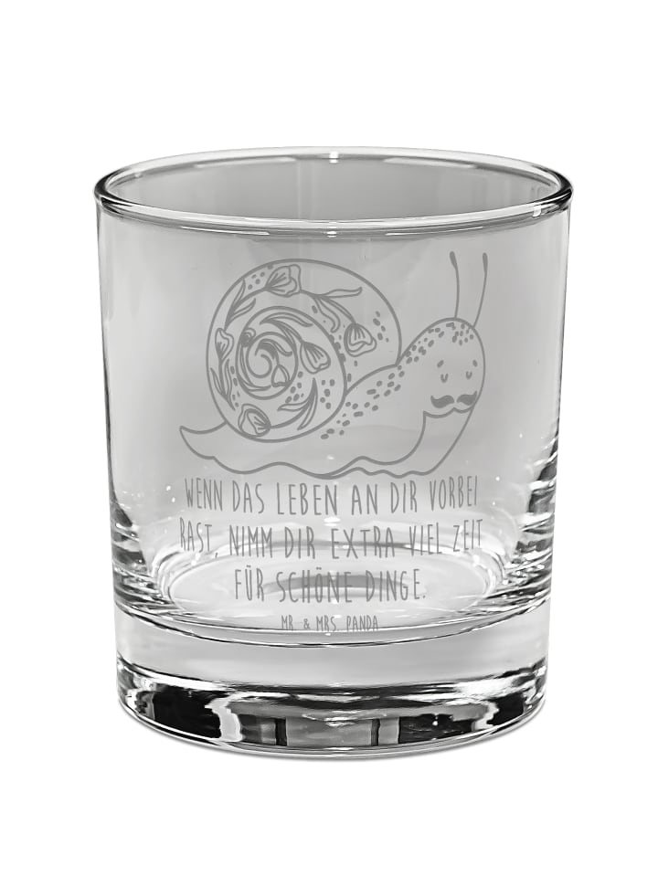 Wasserglas Schnecke Sir mit Spruch in Transparent