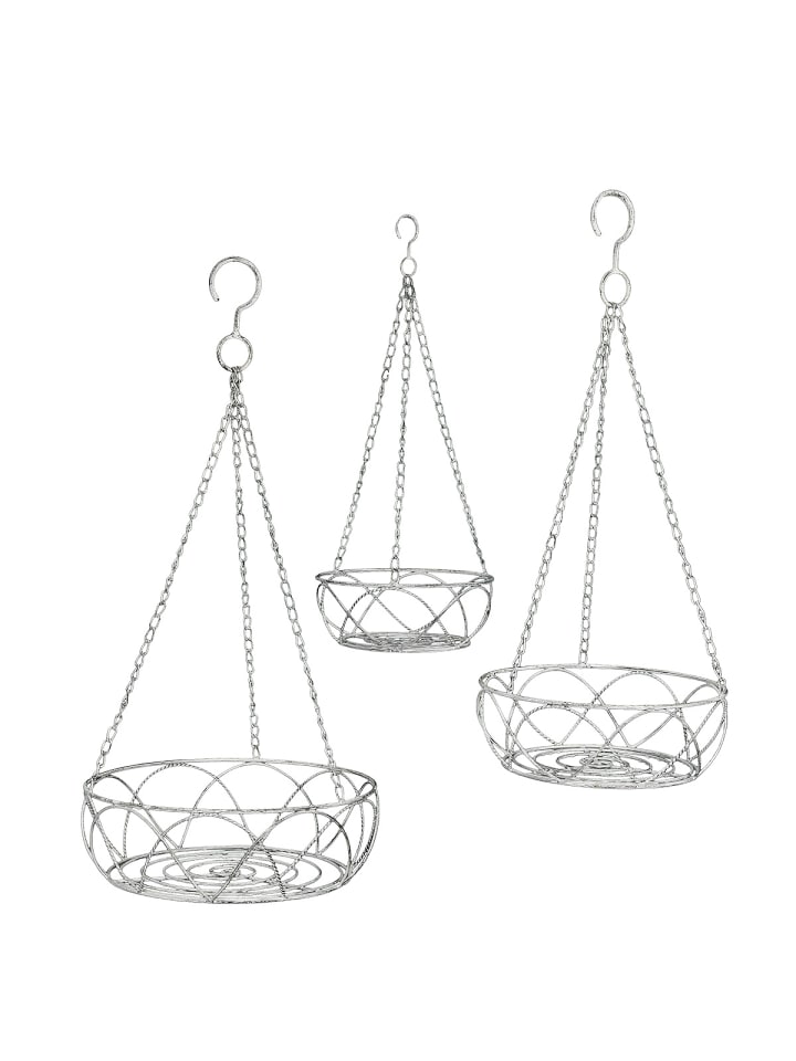 Eisen Hangerregal 3er Set in weiss braun