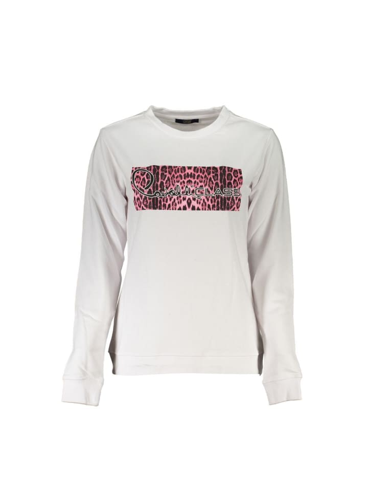 Weiß Baumwolle Damen Sweatshirt