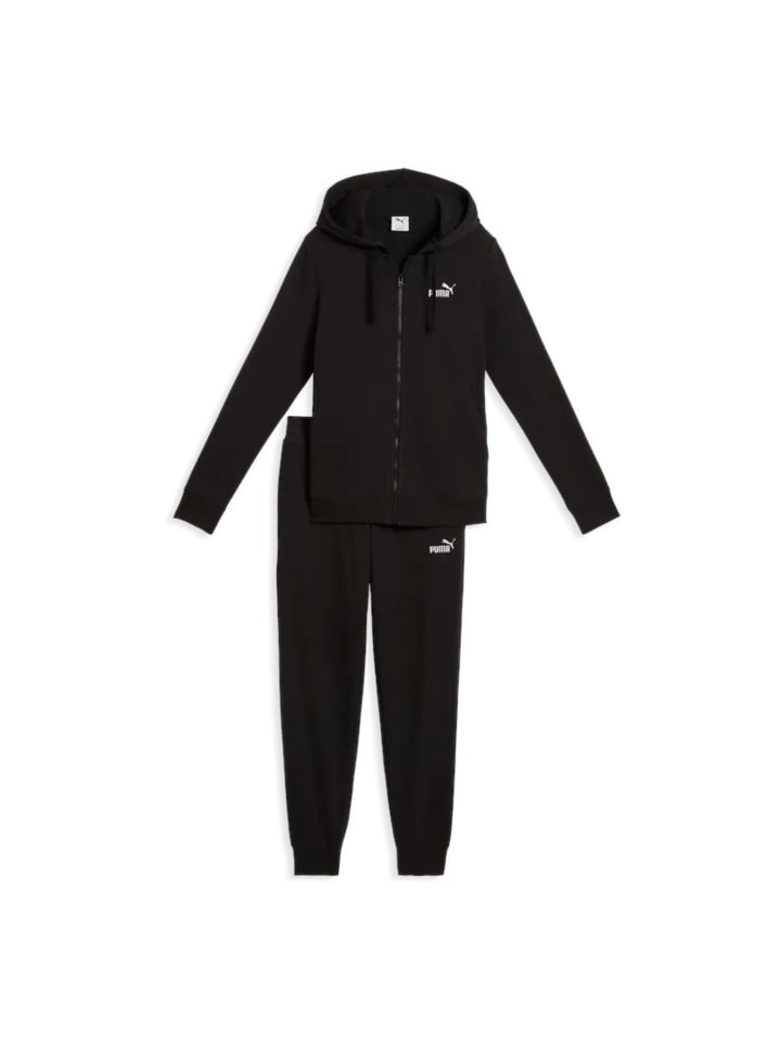 Hooded Sweat Suit aus Baumwolle mit Kapuze in schwarz