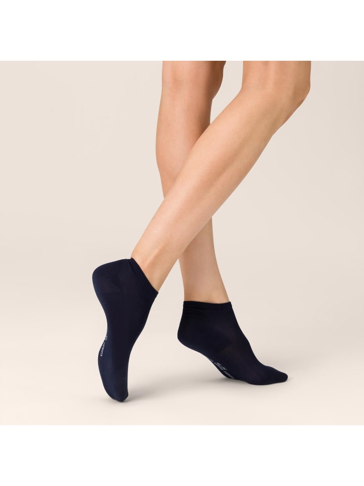 Sneakersocken Finest Cotton hautsympatisch in Marine