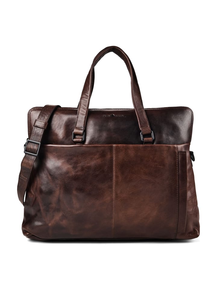 Newport Aktentasche Leder 39 cm Laptopfach coffee