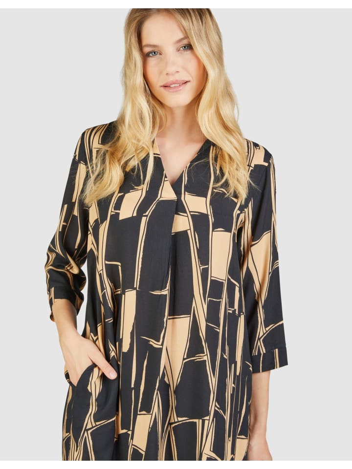 Kleid in Schwarz/biscotto