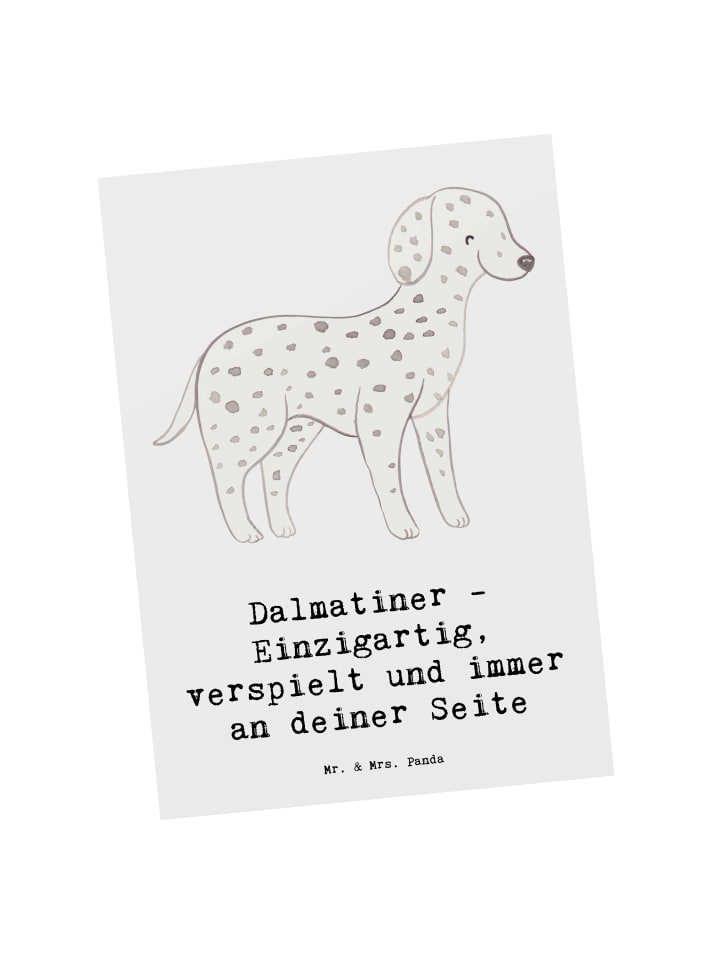Postkarte Dalmatiner Freund mit Spruch in Weiß
