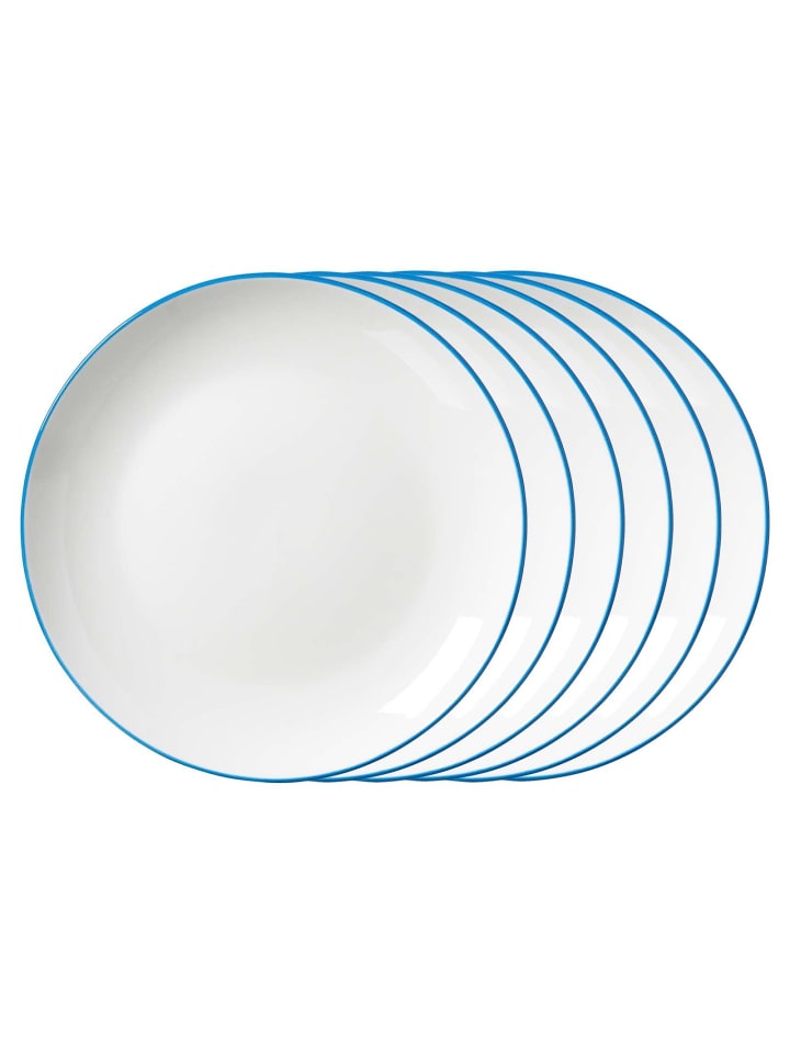 6er Set Dessertteller Adela in Blau ø 20,5 cm