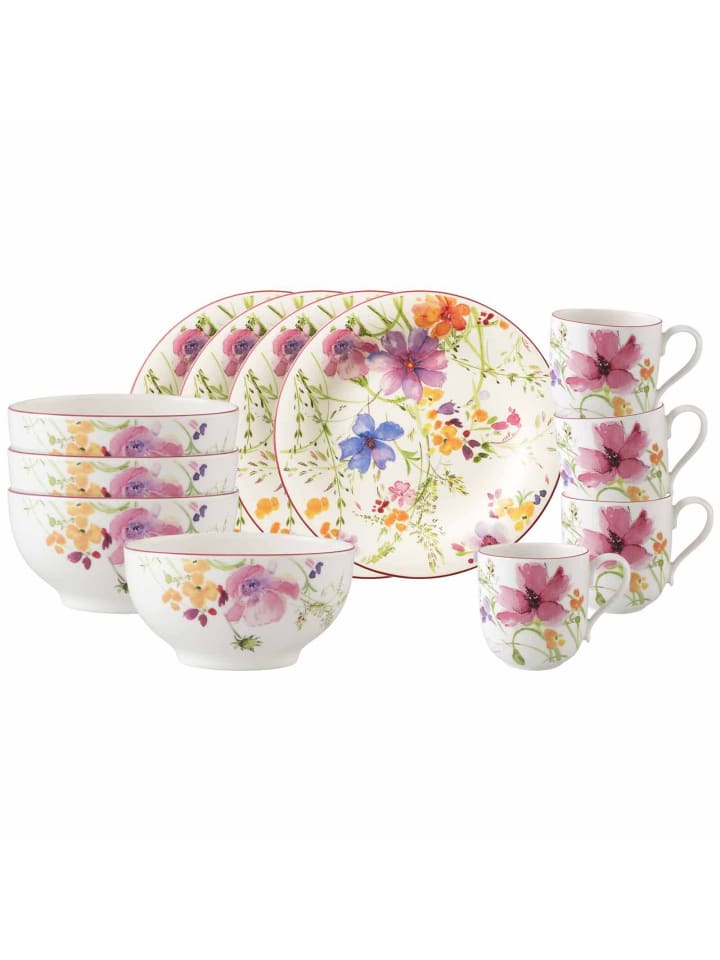 12-tlg. Frühstücks-Set Mariefleur Basic in Bunt