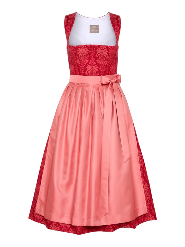 Elegantes Jacquard-Dirndl mit Taft-Schürze