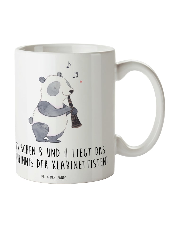 Tasse Klarinette Geheimnis mit Spruch in Weiß