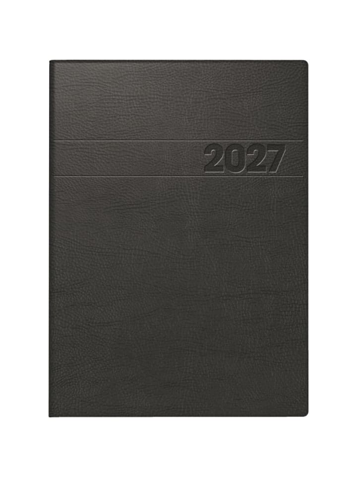 Buchkalender 796 A5 1 Woche/2 Seiten Kunststoff schwarz 2027