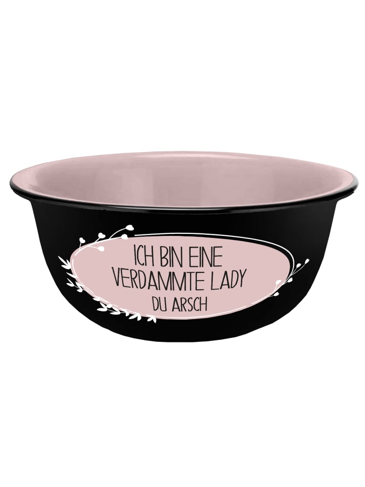 Müslischale Verdammte Lady Emaille-Optik in Schwarz - 600 ml