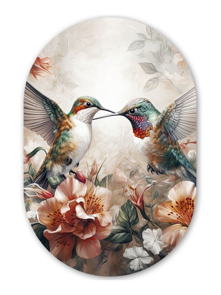 Ovales Wandbild Altrosa