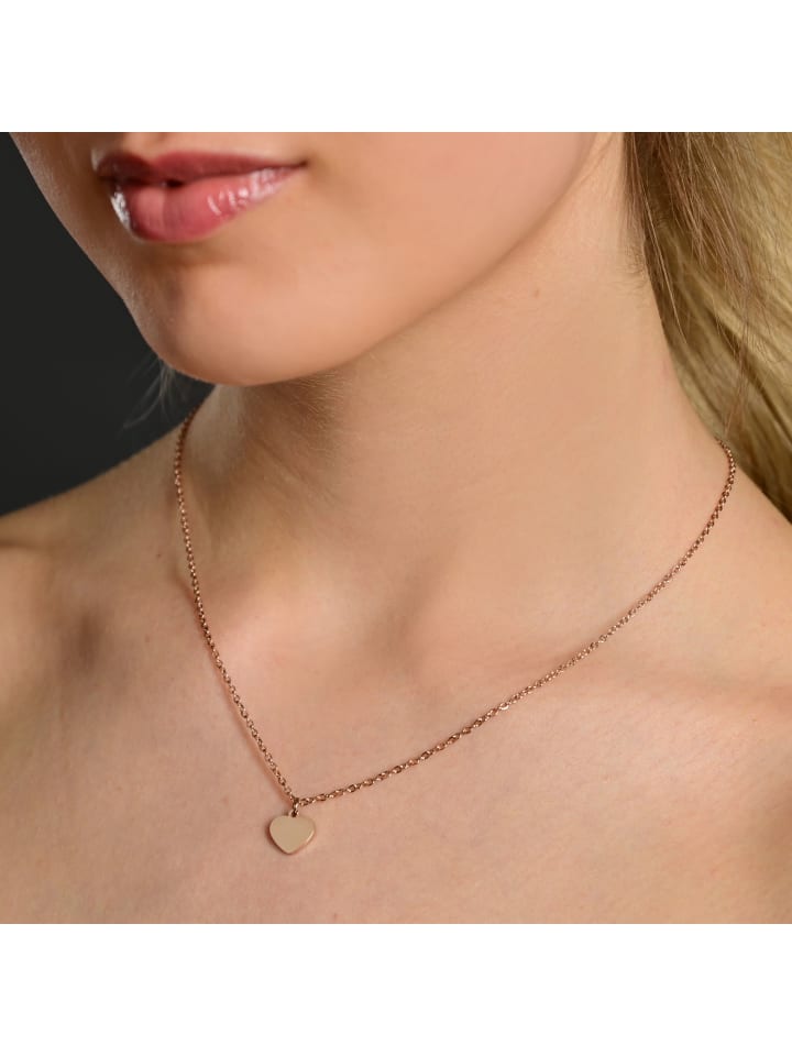 Damen Halskette mit Anhänger – Herz aus Edelstahl in gold