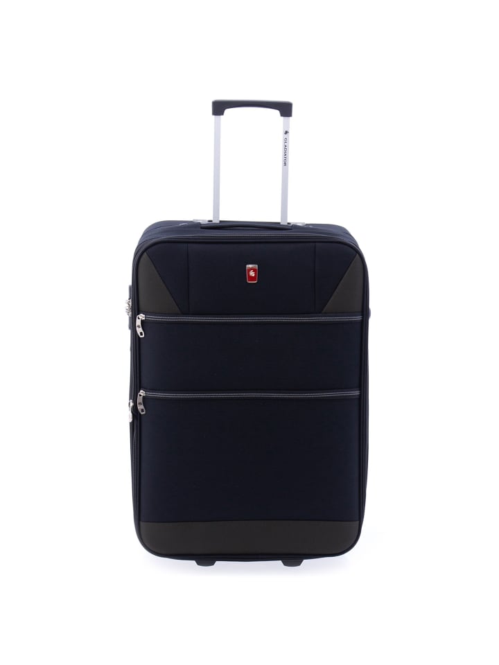2100 2 Rollen Trolley 61 cm mit Dehnfalte black