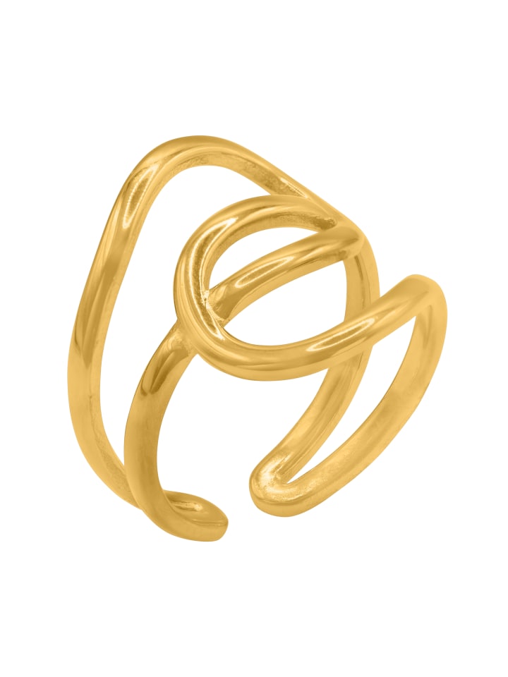geschwungener Ring Damen Mucia goldfarben in goldfarben