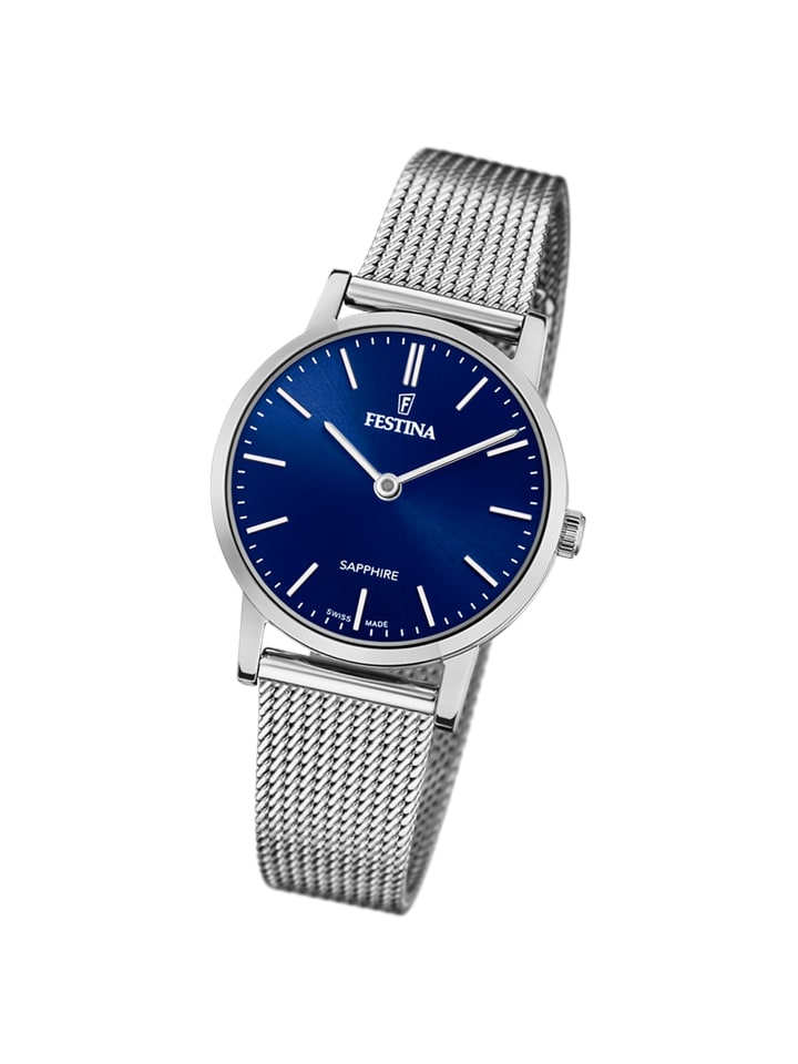 Analog-Armbanduhr Festina Swiss Made silber klein (ca. 29mm)