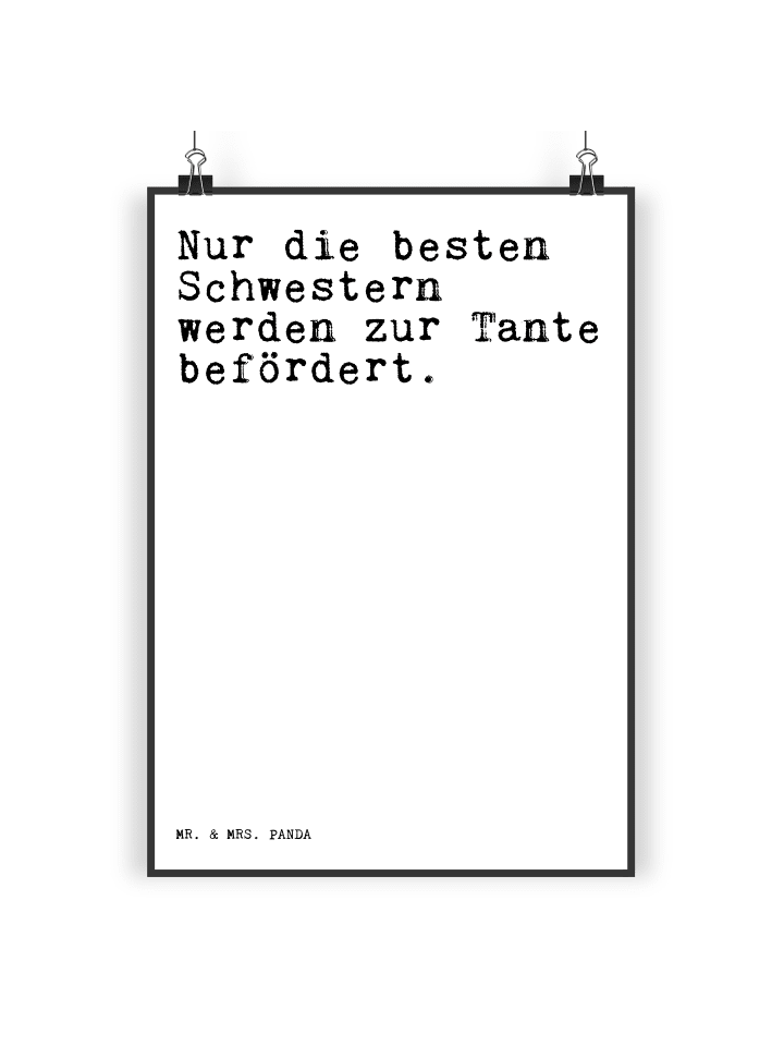 Kunstdruck Nur die besten Schwestern... mit Spruch in Weiß