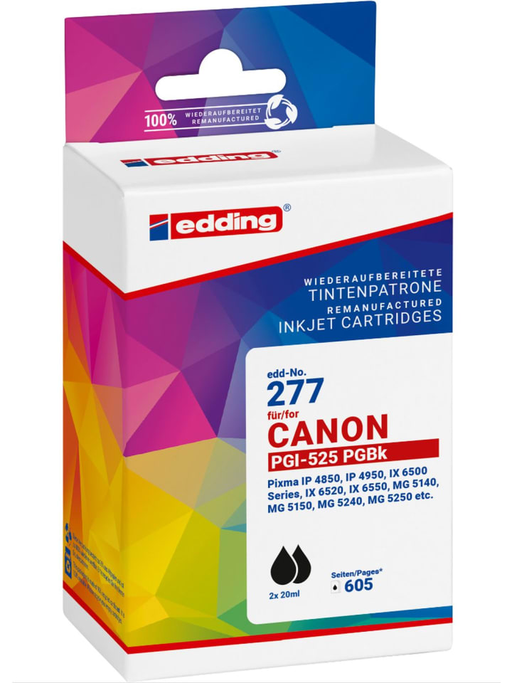 Tintenpatrone ersetzt Canon PGI-525 black (Text) Doppelpack