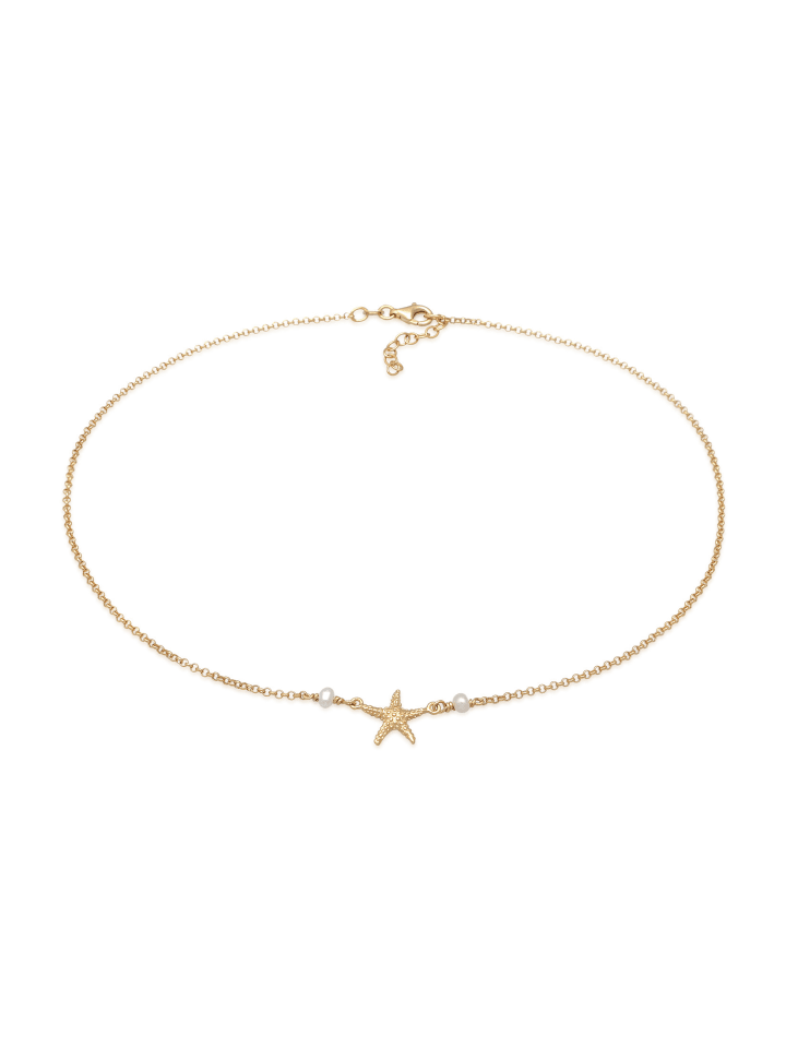 Halskette 925 Sterling Silber Seestern in Gold