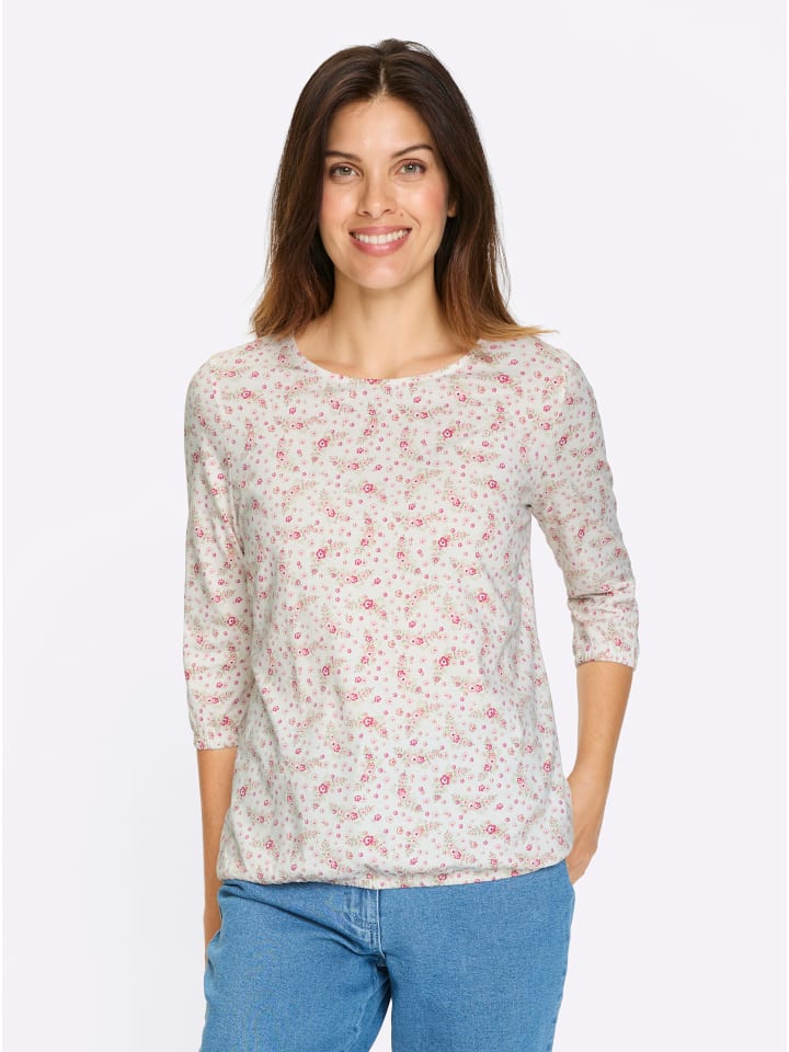 3/4-Arm-Shirt in ecru-rosenholz-bedruckt