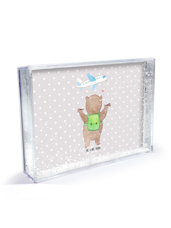 Bilderrahmen Bär Flugzeug ohne Spruch in Grau Pastell