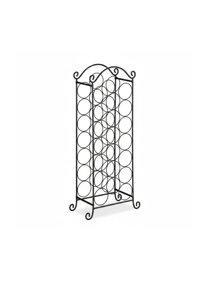 Weinregal in Schwarz - (B)33 x (H)88 x (T)20 cm