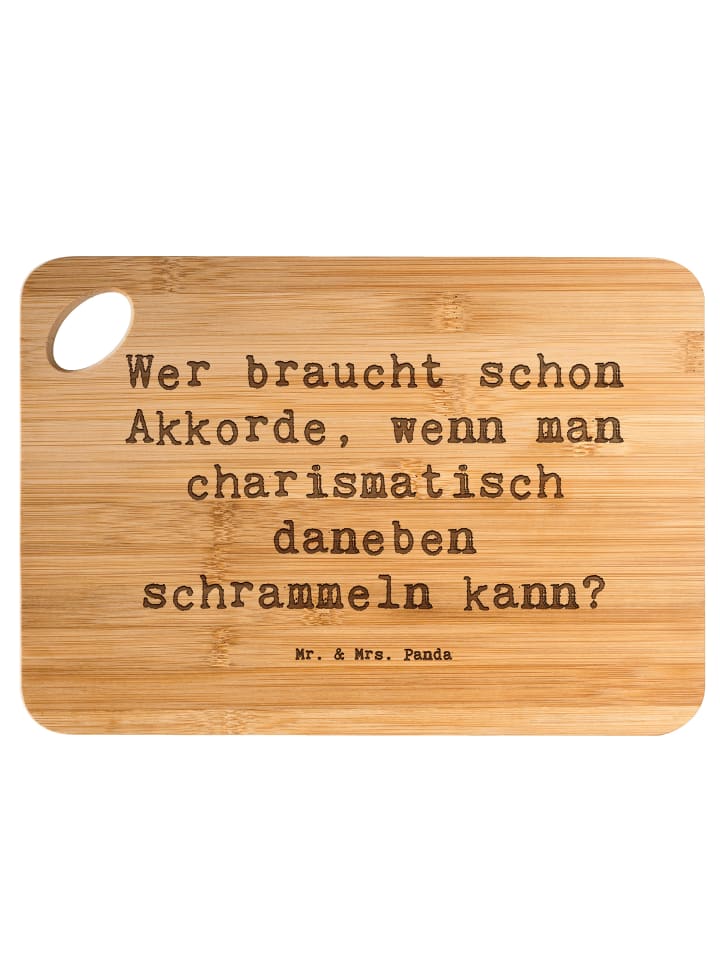 Schneidebrett Spruch Charisma Gitarre mit Spruch in Braun