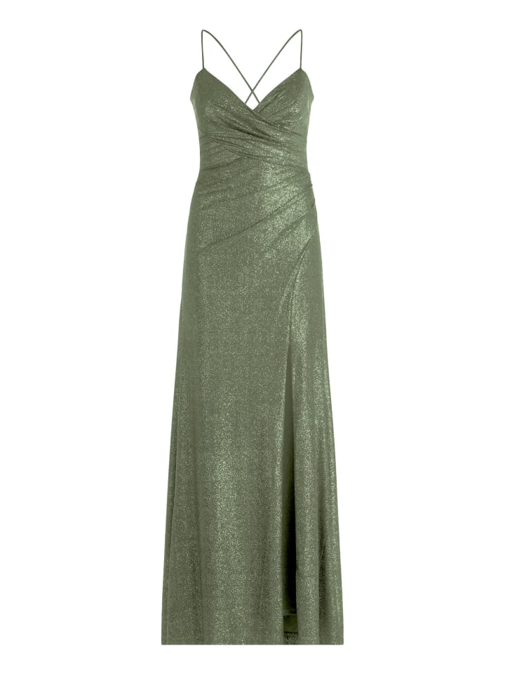 Abendkleid im Glitzer-Look in Green/Green