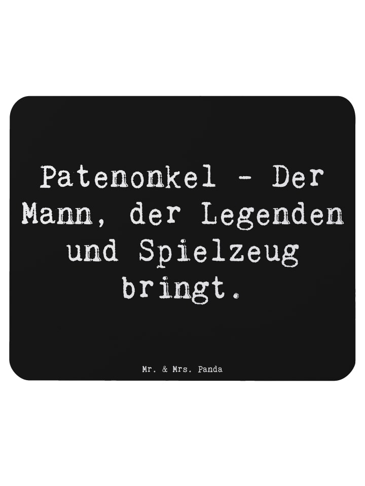 Mauspad Patenonkel Geschenk mit Spruch in Schwarz
