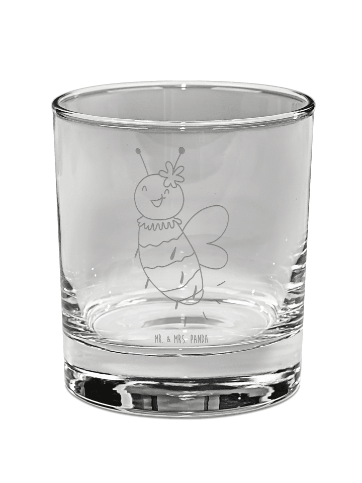 Trinkglas Biene Blume ohne Spruch in Transparent