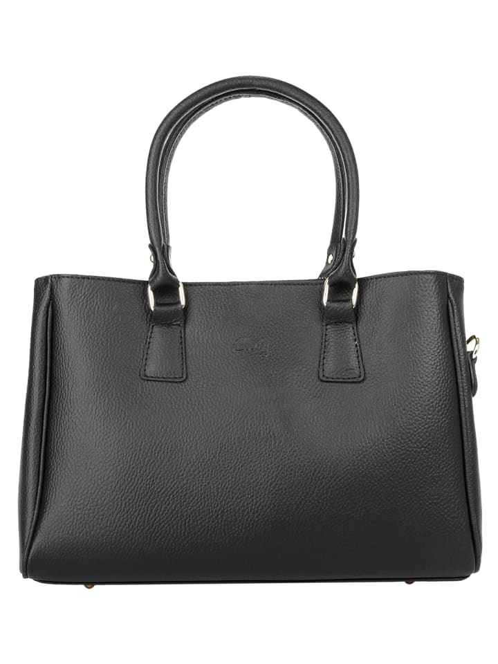Handtasche echt Leder in schwarz