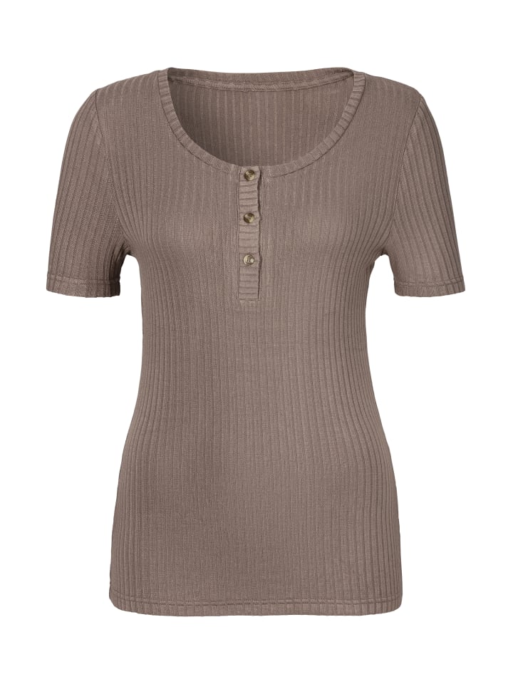 Kurzarmshirt in taupe