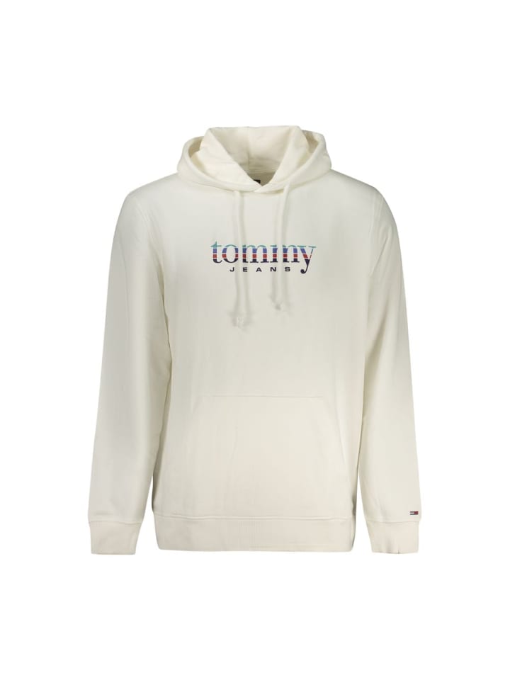 Weiß Baumwolle Herren Hoodie