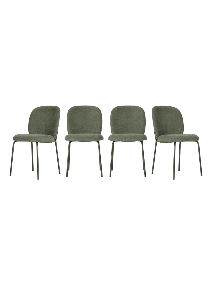 4er-Set Stoelen NOA in Grün - (W) 51 x (H)85 x (L)60 cm