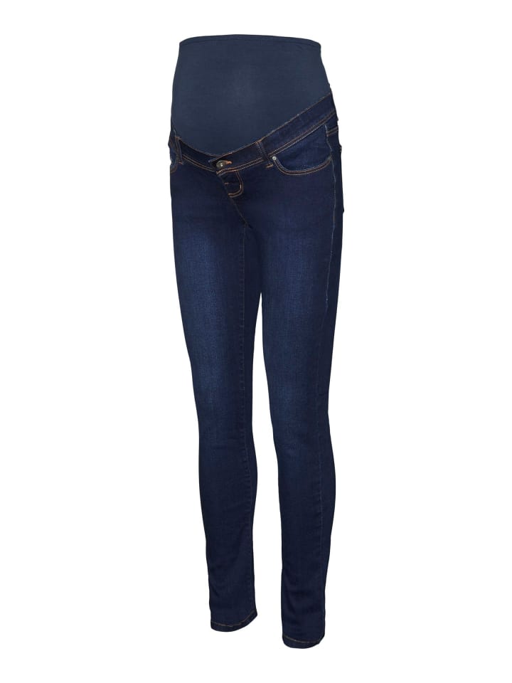 Umstandsjeans mit Slim Fit in Dark Blue Denim 1