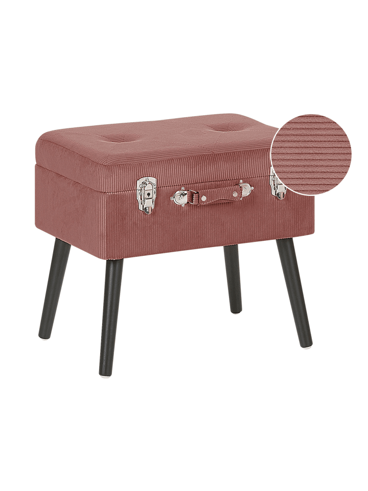 Hocker MALLARD in Rosa/Schwarz - (W) 52 x (H) 46 x (L) 36 cm
