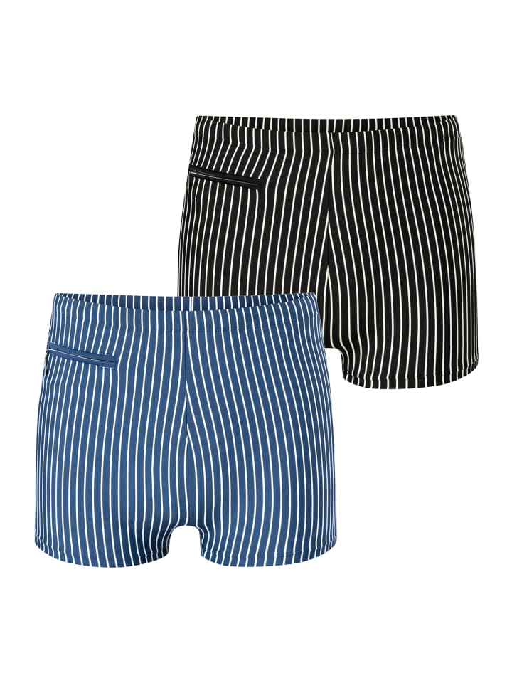 Boxer-Badehose Ocean Swim in blau, schwarz