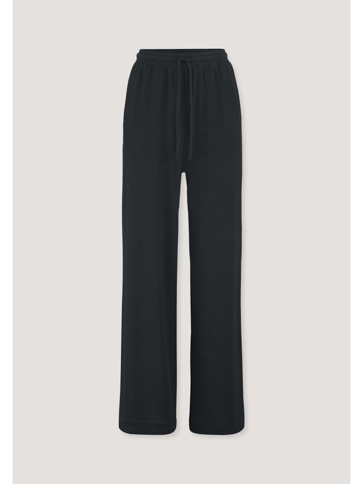 Jersey Hose Wide Leg in schwarz