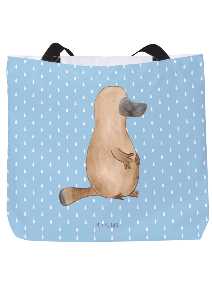 Shopper Schnabeltier Mut ohne Spruch in Blau Pastell